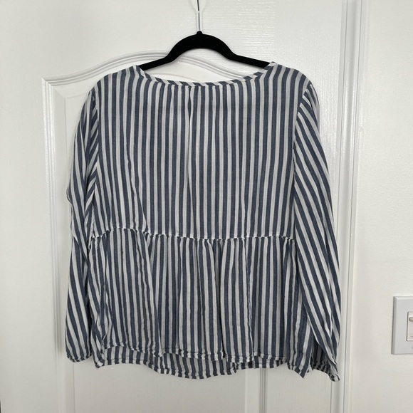 Blue Striped peasant blouse - Picture 2 of 2